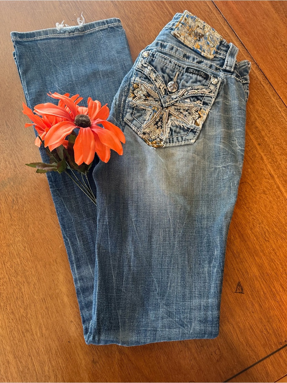 Vintage Miss Me Boot Bling Boot Cut Jeans